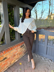 Winter White Knitted Wrap Jumper Nell