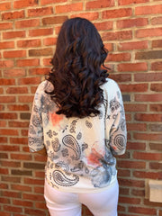 Grey Paisley Floral Knit June