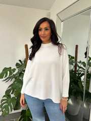 White Crew Neck Knit Kerry