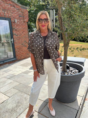 Chocolate Polka Dot Blouse Kathy