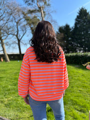 Orange Striped Sweatshirt Michaela