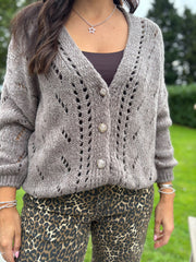 Mocha Chunky Knit Cardi Gail
