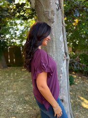 Grape Ruffle Top Maisie