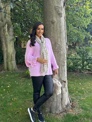 Pink Super Soft Flute Sleeve Knit April