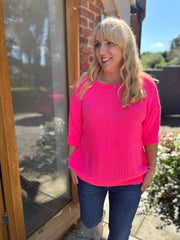 Neon Pink Soft Knit Amelia