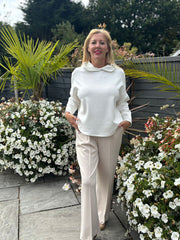 Winter White Hooded Sweat Top Ada