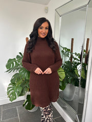 Chocolate Cosy Knit Dress Giana