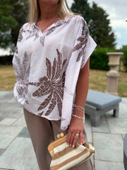 Pink Palm Leaf Top Millie