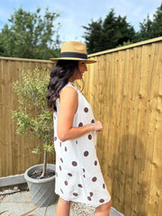 Cream Polka Dot Sleeveless Dress Tiana