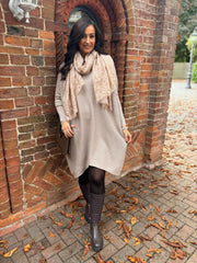 Mocha Ribbed Knit Dress Yasmin