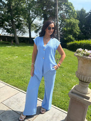 Blue Sleeveless Top Margot