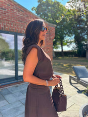 Chocolate Top & Skirt Set Daniella