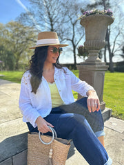 White Lace Detail Jacket Saylor