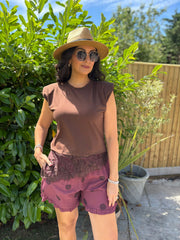 Chocolate Lace Hem Top Yasmin