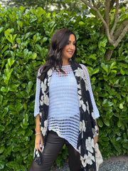 White Asymmetric Loose Knit Melody