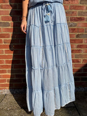 Denim Boho Tiered Skirt Co-Ord Frankie