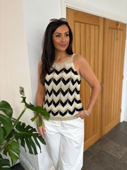 Black Chevron Knit Vest Dolly
