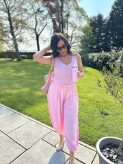 Pink Cuffed Ashley Trousers