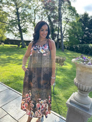 Chocolate Sparkle Bloom Maxi Dress Keeley