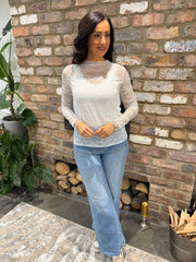White Lace Mesh Top Tiffany