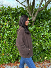 Chocolate Soft Knit Hoodie Phoebe