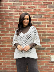 Antique Cream Cosy Diamond Knit Sofia