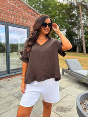 Chocolate Bubble Cotton Top Kimberly