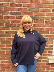 Navy Hooded Sweat Top Ada