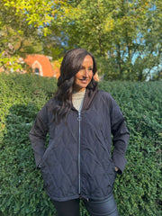Chocolate Quilted Jacket Lucia