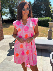 Pink Bubble Cotton Beach Days Dress Cindy