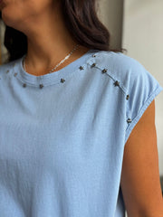 Blue Star Embellished Top Esther