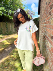White Good Vibes Tee Coleen