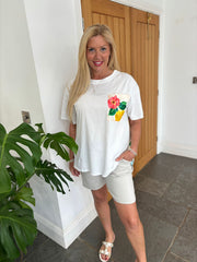 White Citrus Palm Tee Brianna