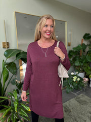 Wine Soft Touch Tunic Dress Alma