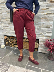 Wine Frill Pocket Trousers Sasha