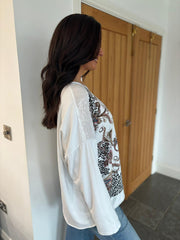 White Paisley Sequin Top Gemma