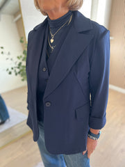 Navy Diamante Blazer Jude