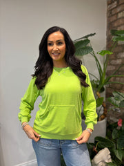 Lime Terry Towel Pocket Sweatshirt Andrada