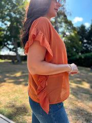 Rust Ruffle Top Maisie