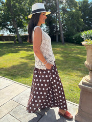Chocolate Polka Dot Skirt Amy