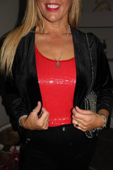 Black Cropped Velour Jacket