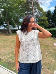 Stone Sleeveless Paisley Top Caitlyn