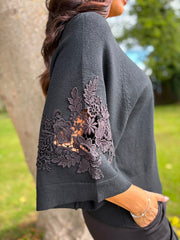 Black Floral Lace Knit Joanne