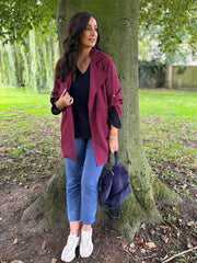 Wine Tie Waist Jacket Charlotte