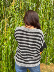 Charcoal Stripe Back Jumper Mckenna