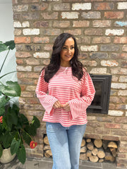 Pink Striped Sweat Top Matilda
