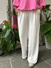 Winter White Super Soft Wide Leg Trousers