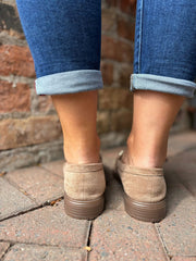 Mocha Faux Suede Chain Loafer