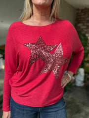Red Soft Touch Star Top Kelly