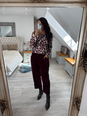 Wine Abstract Animal Print Top Debbie